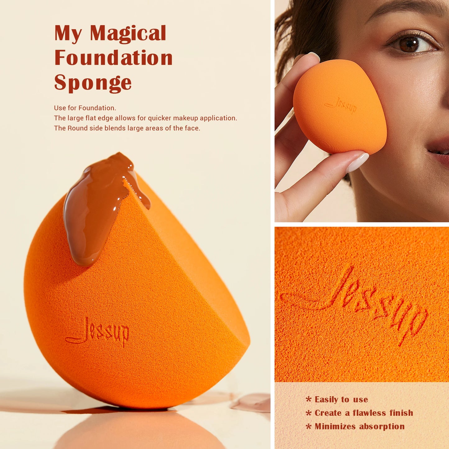 Jessup 3pcs Makeup Sponges