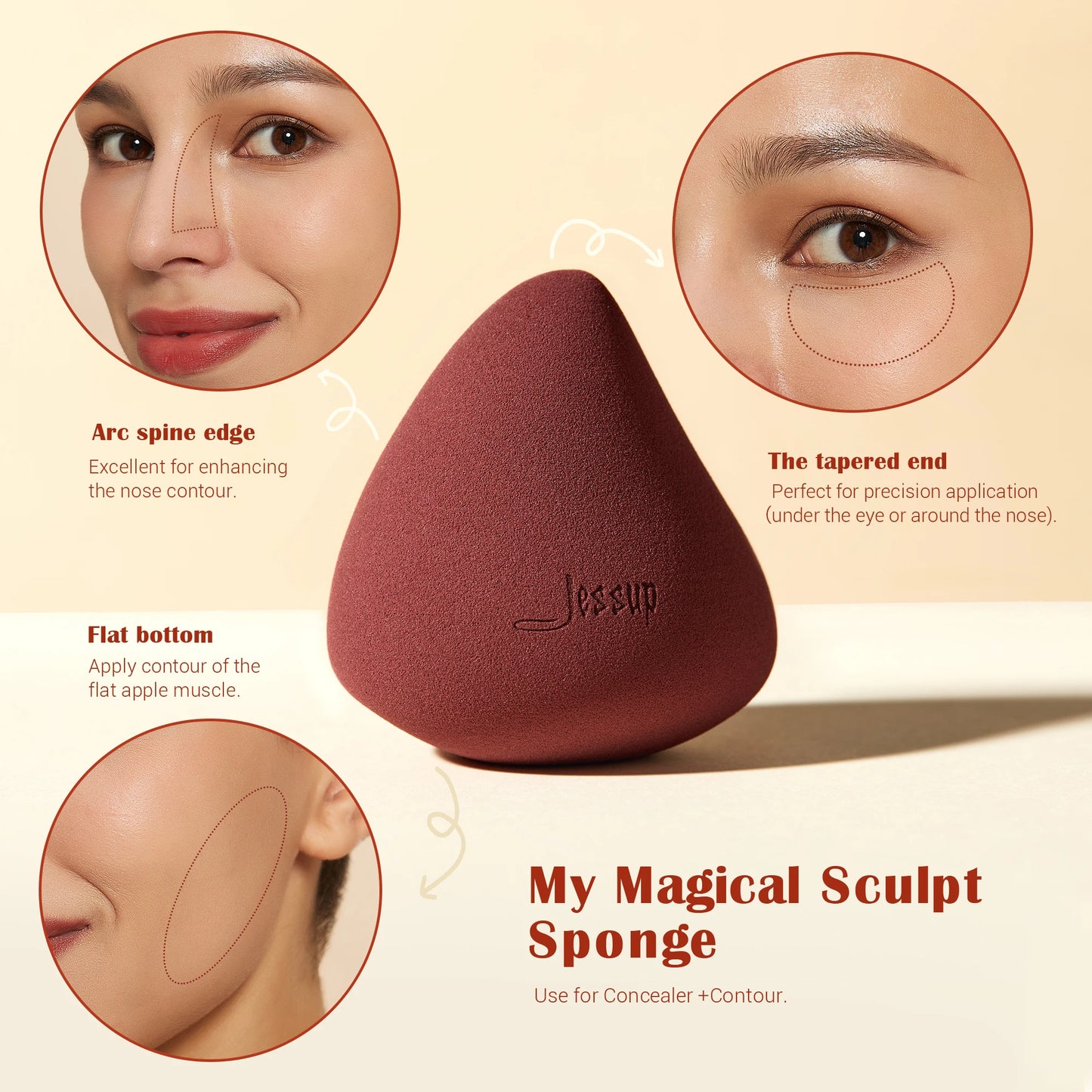 Jessup 3pcs Makeup Sponges